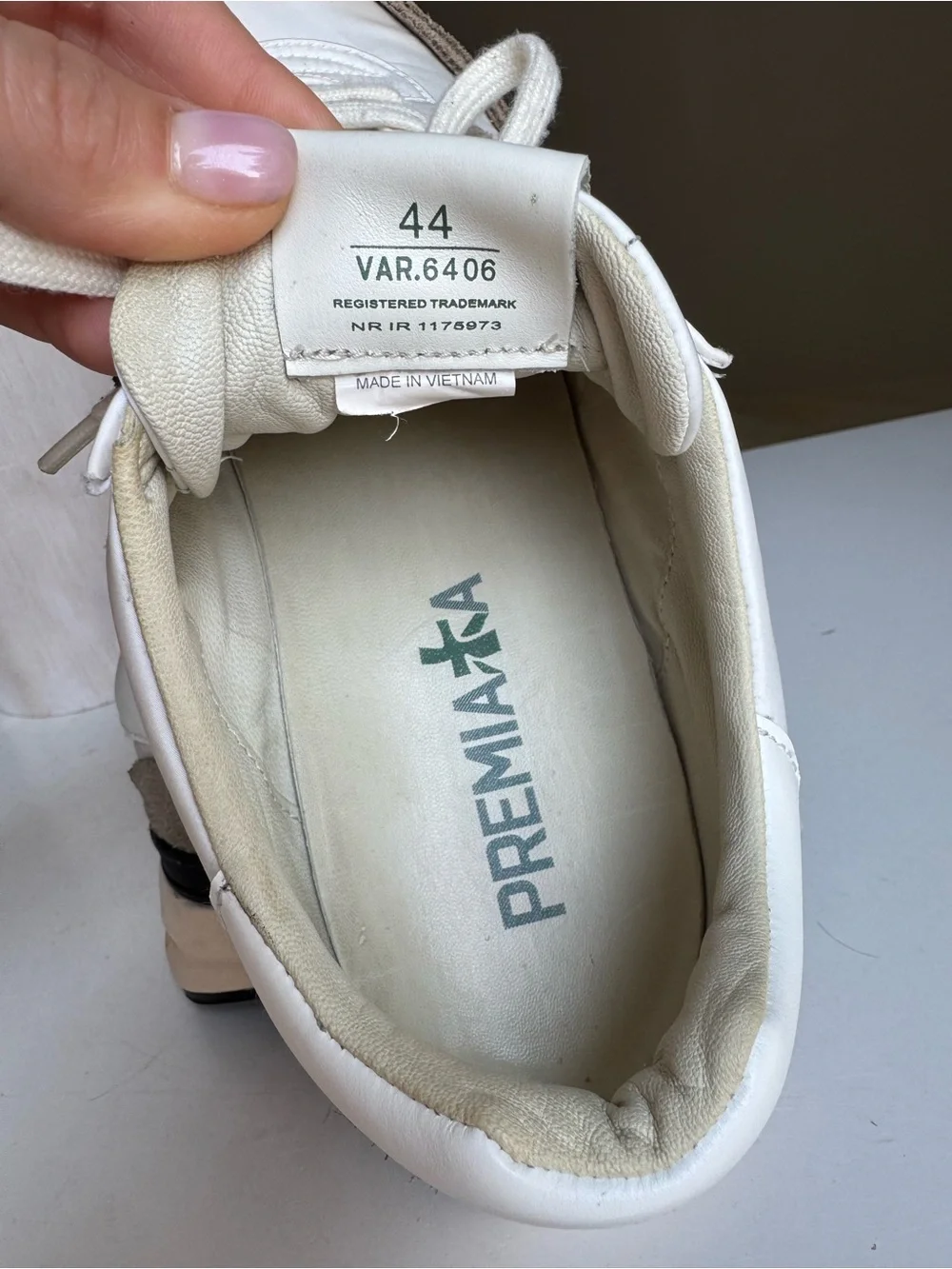 Premiata White & Taupe Suede Sneakers – Size 44